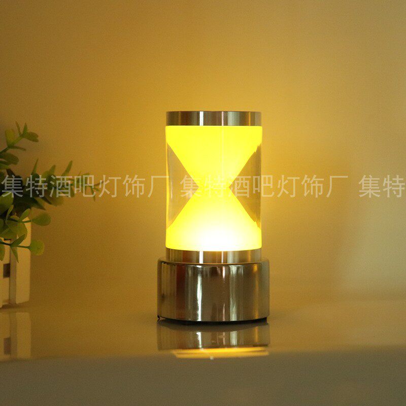 新款流沙灯LED可充电吧台灯沙漏灯酒吧桌面台灯沙漏小夜灯蜡烛灯
