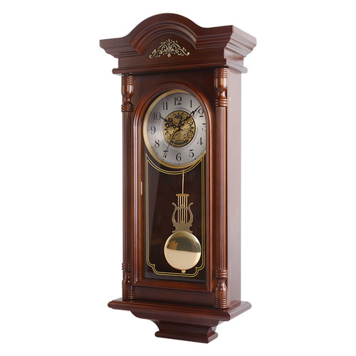 汉时欧式挂钟钟表客厅实木创意装饰音乐报时挂表复古摇摆时钟HP67