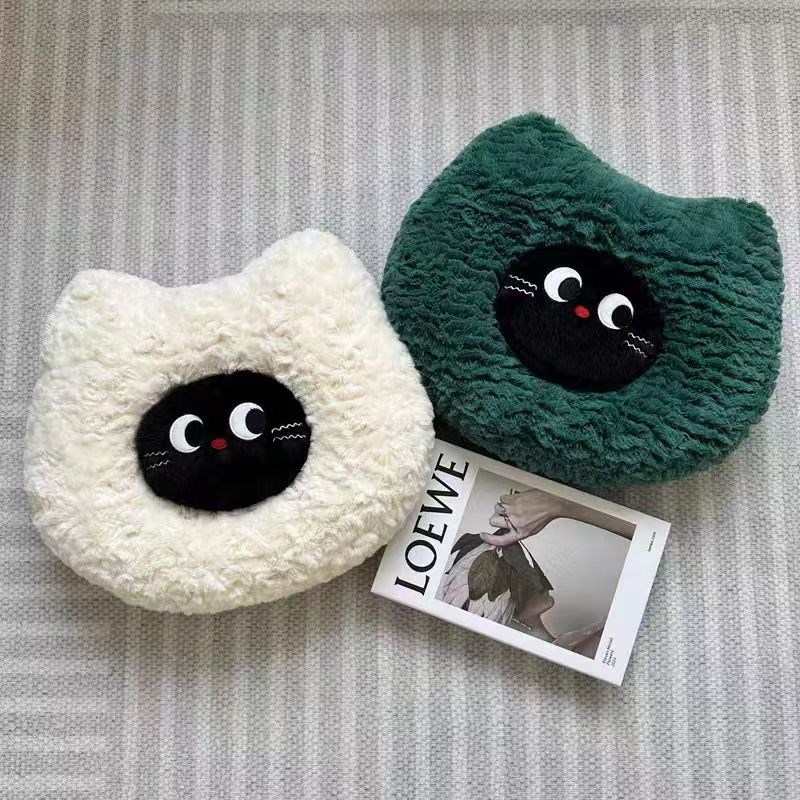 日系可爱卡通猫咪头抱枕客厅沙发坐垫办公室午睡趴睡枕座椅靠枕垫