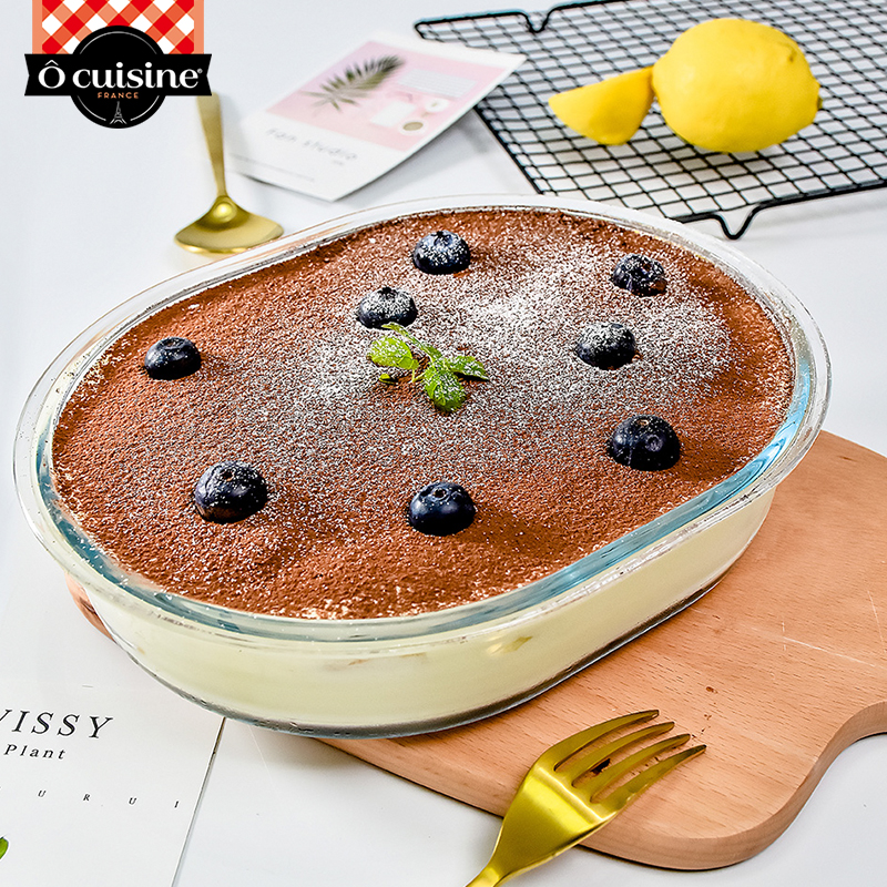 Ocuisine蛋糕烤盘模具面包烤盘烤箱专用椭圆形耐高温烘培玻璃模具