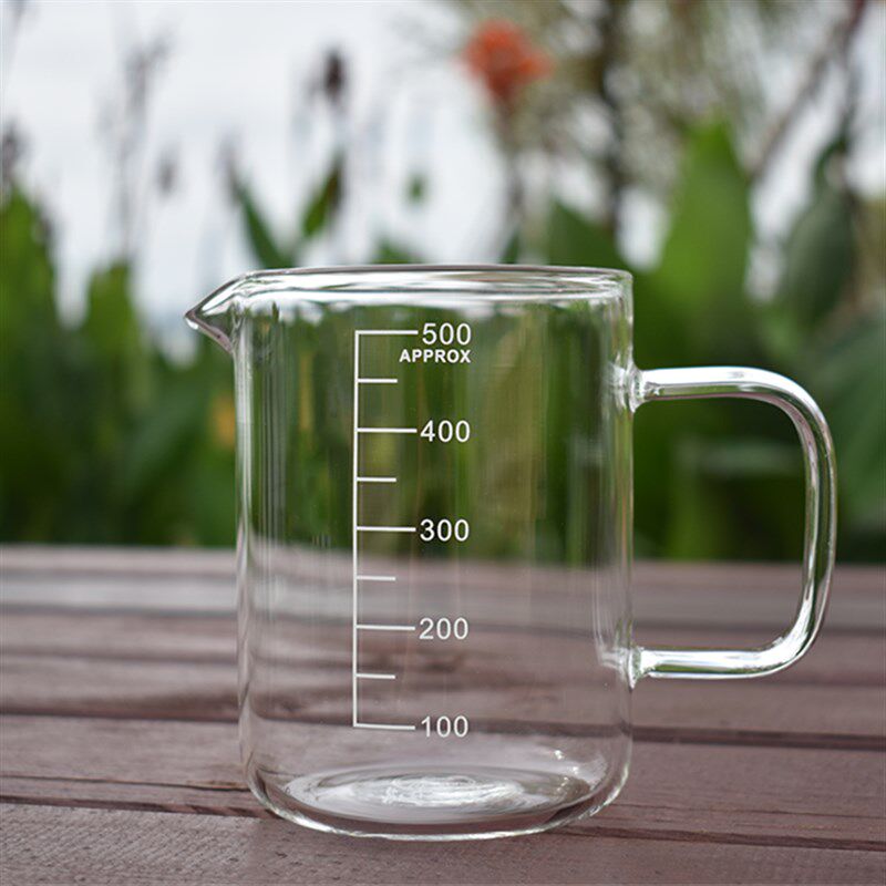 高硼硅玻璃500ml刻度杯烧杯量杯牛奶杯啤酒杯