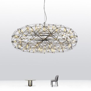 意大利设计师现代简约客厅吊灯高档花火椭圆形酒店展会吧台灯具