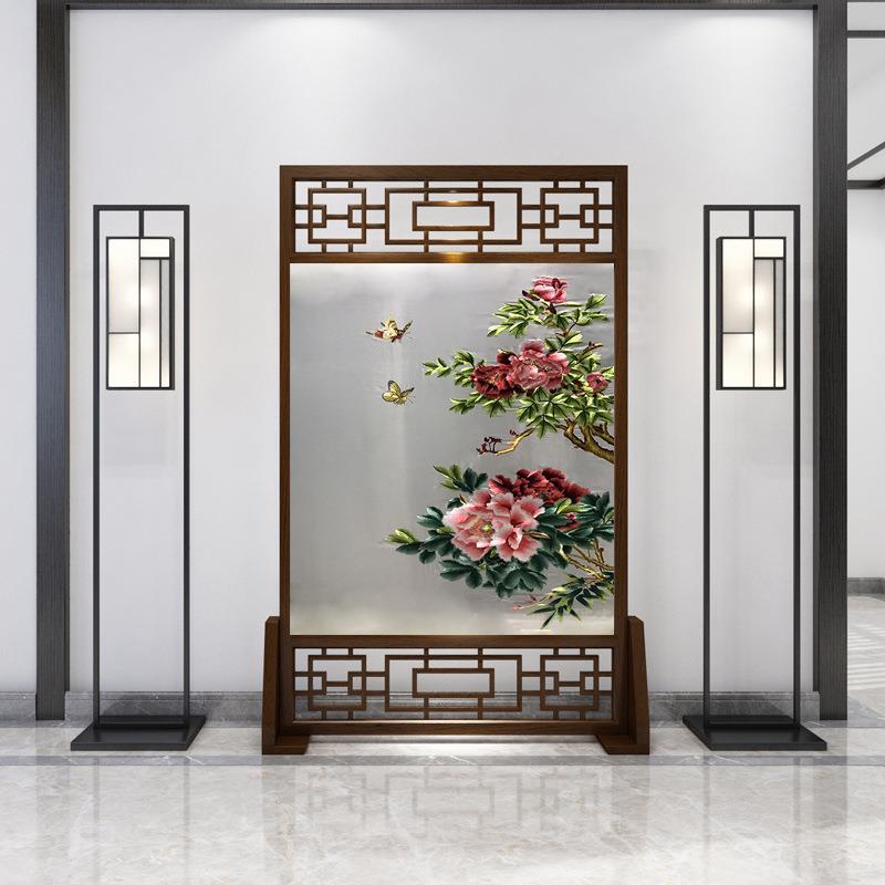 多款长方形幅半透明纱布画新中式绣苏双绣茶室酒店大面刺绣画z6Wc