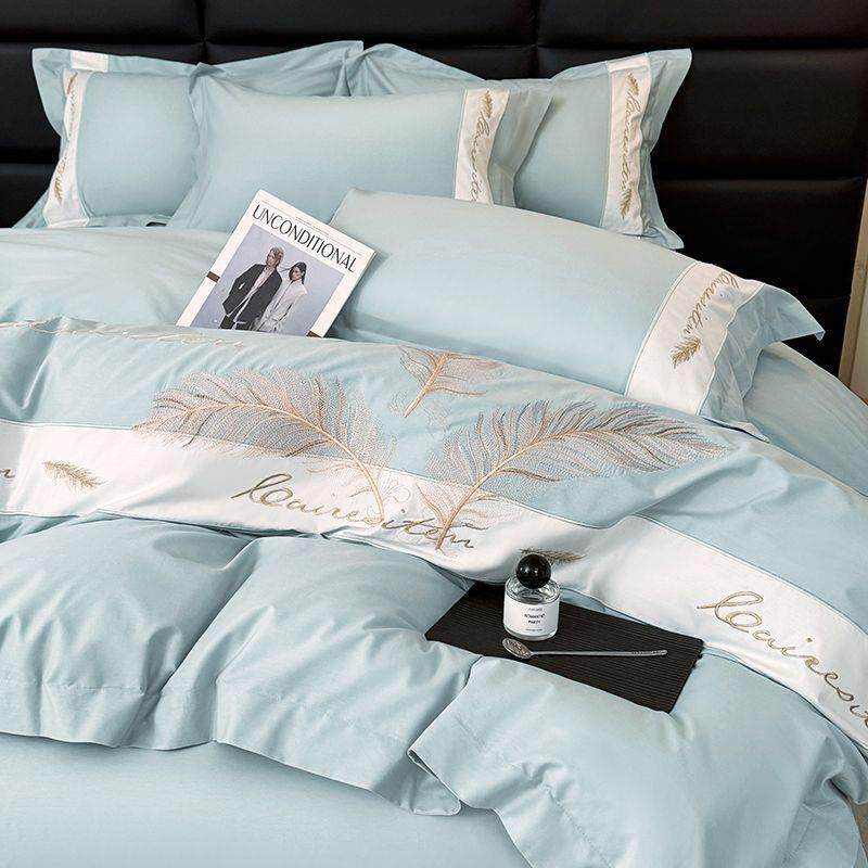 端轻奢A类180支长绒棉四件套棉床单高床笠厂家直供刺被绣套裸睡床,床上用品,婚庆床品套件,淘宝优惠券,粉丝福利购,淘宝优惠卷