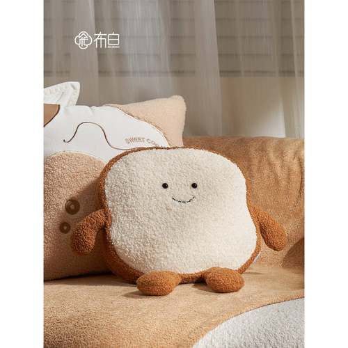 抱枕沙发靠枕床客头靠垫厅抱轻枕套奢FS758578靠背垫米色奶油J风^