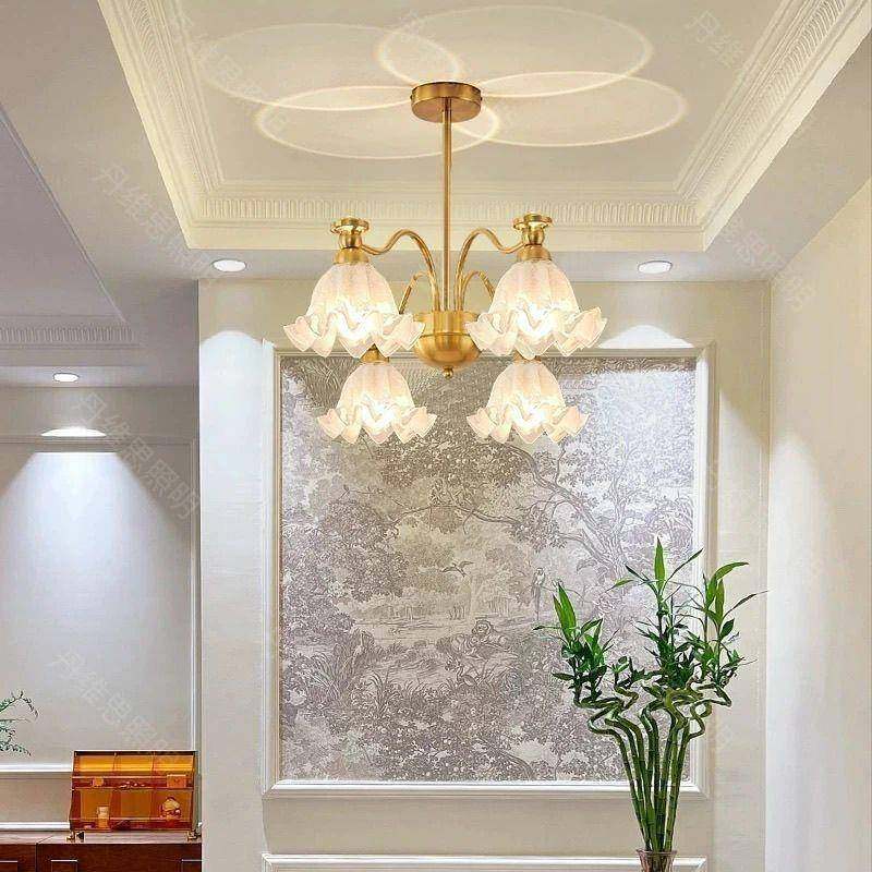 42法式复客厅吊灯中古风铃兰叭客厅卧喇室餐厅创意古极简精品花吊,家装灯饰光源,智能吊灯,淘宝优惠券,粉丝福利购,淘宝优惠卷