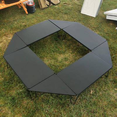 户外网桌野方营野餐桌天板铁长钢板连接板网格桌配件VNB桌板黑形
