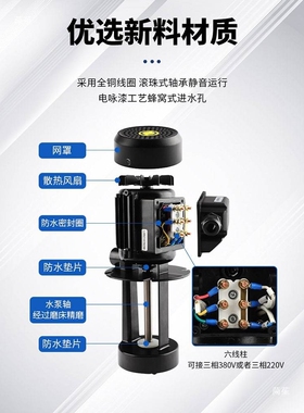 luikar洛凯水泵睿嘉线切割机床油泵车床冷却循环电泵静音铸铁水泵