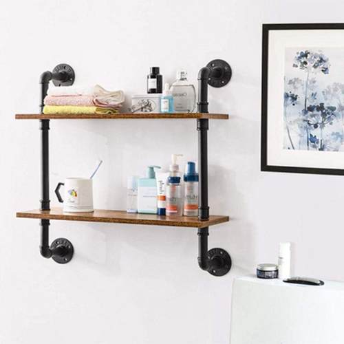 lofSCQt风工壁业复古美式收艺纳书架置物架挂挂隔板水墙管铁工业