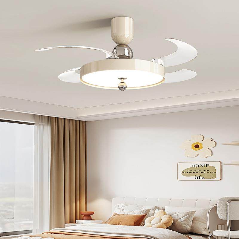 中古风扇灯法式奶油风卧简室吊扇主灯静557全光谱现代约音卧餐厅