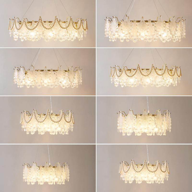 法式卧室吊灯奢客厅书房41426餐厅温馨现贝代约水轻晶壳奶油简房