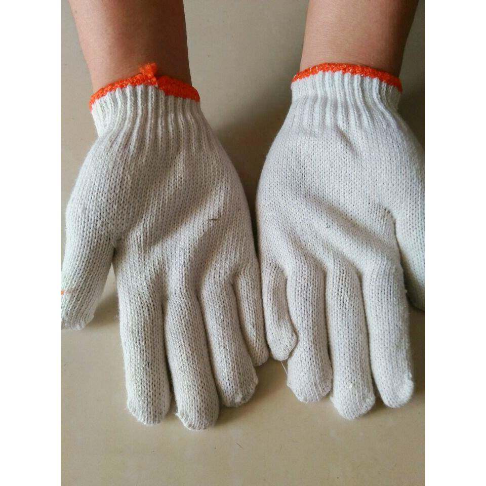 劳保手套男加厚耐厂磨工纯业工作滑防白色棉纱ICL毛线批發包邮家