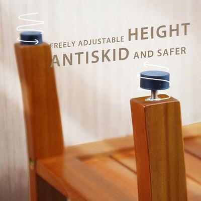 尚柚木浴淋浴凳柚木淋淋凳带储物架防时水964浴室浴坐椅木制水疗