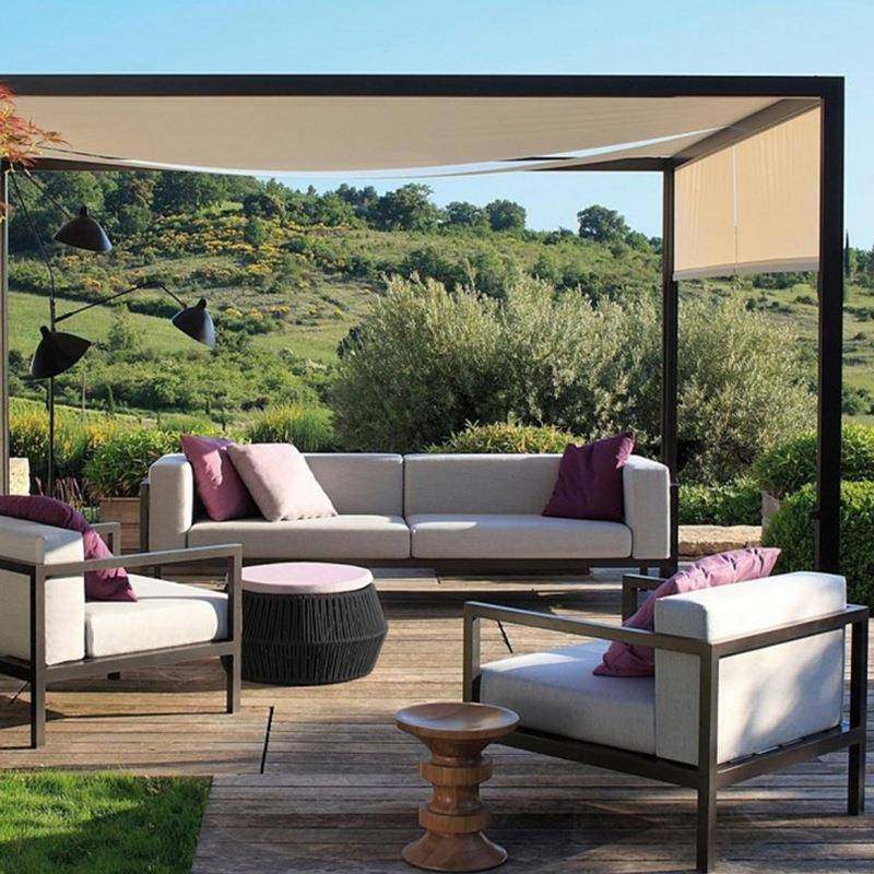 沃登转74庭角室外院花露台弧形沙防水防雨防园发晒户外沙发家具