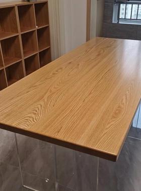 窗实木学习桌面北美红橡书餐桌桌木面板办公台板PIU楼梯吧台飘窗