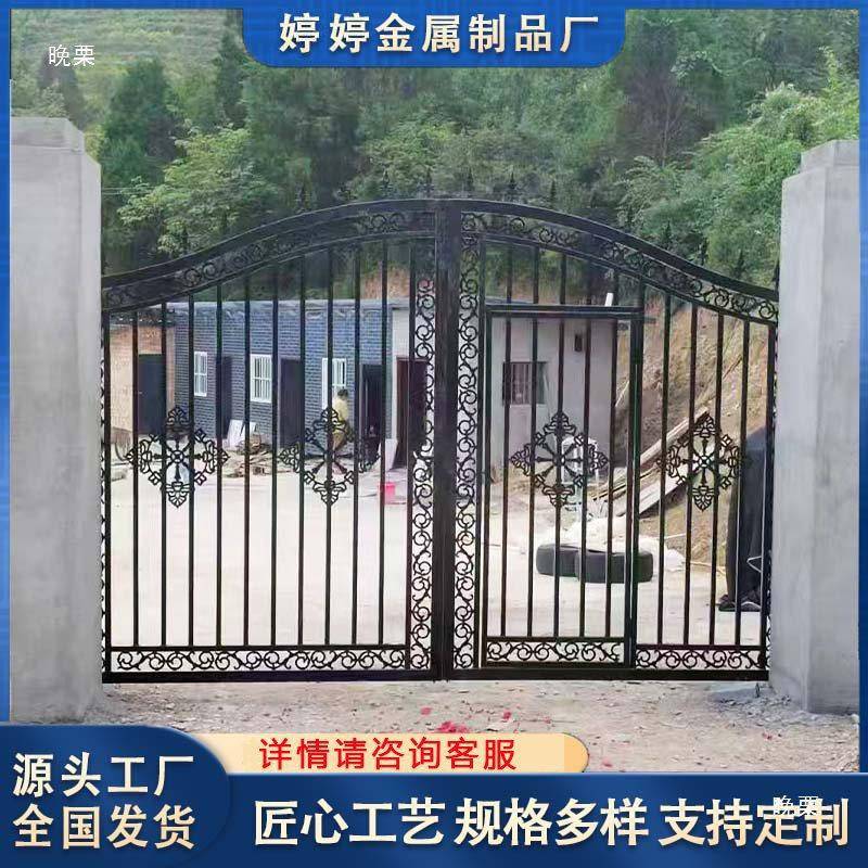 铁艺大门庭院门家户外子别墅栅栏门乡农村围院333墙大门门双开铁