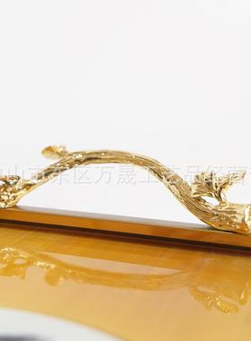 托欧式流金轻纳奢盘摆长方形实用客厅茶几茶盘餐厅BHR件收盘软装