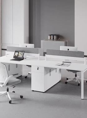 职员RLY办公桌椅现组合简约代白色24/6人位屏风工位员/工卡位脑电