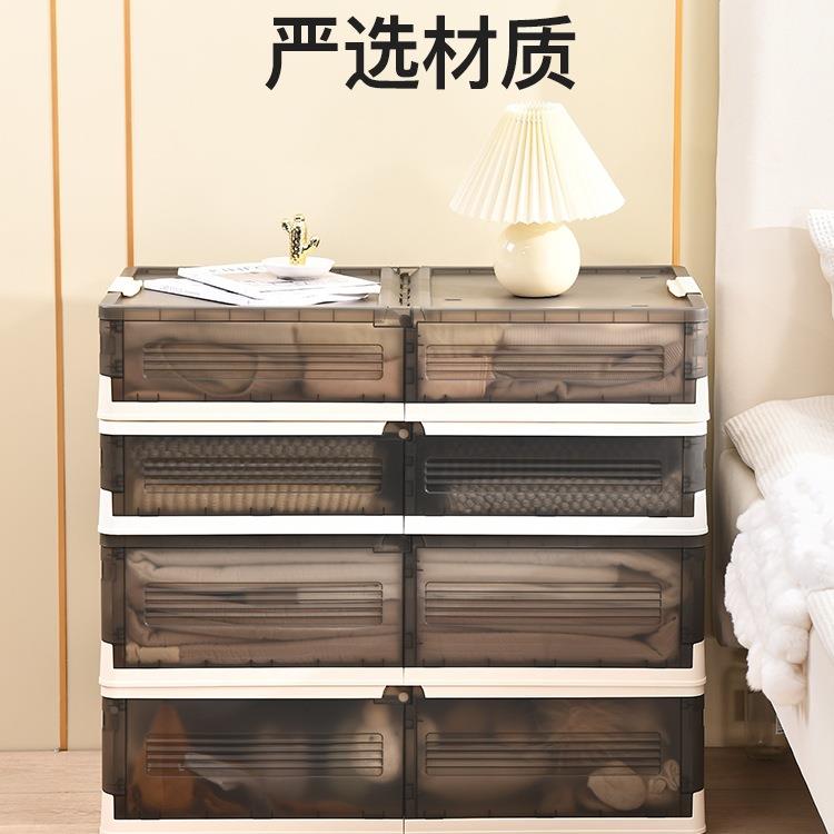 扁储平滚轮滑轮抽式收纳屉QST箱物衣服整带理箱床下大箱子床底放