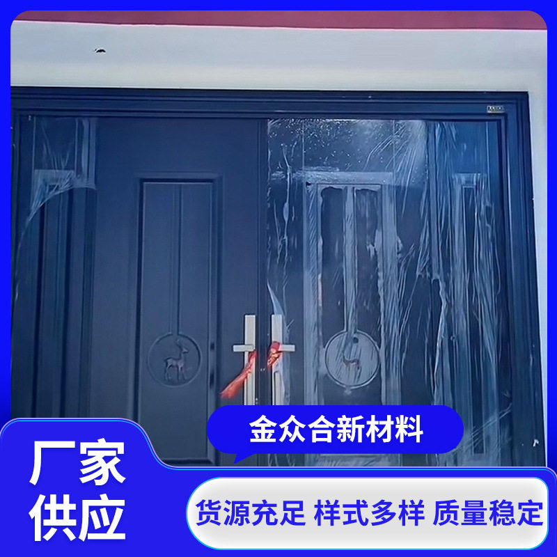 新中式铝艺大门别墅庭院门推拉双开对开门厂家 新中式别墅大门