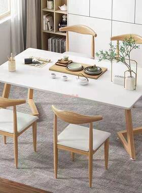 OXS茶桌椅合茶桌办公家用长茶台方桌形桌组现代简约功餐夫套装泡