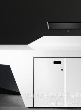 时XVG尚高档亚克人造石接待台风一体无缝拼欧接力可丽耐办美公桌