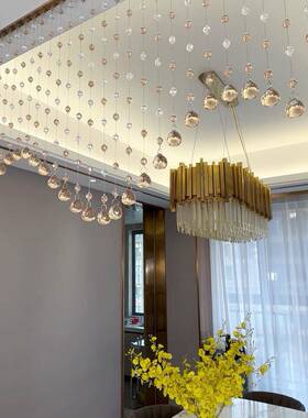 珠水晶隔断帘RBY子门帘珠帘帘客厅玄挂关轻子奢免打孔餐厅卧室卫