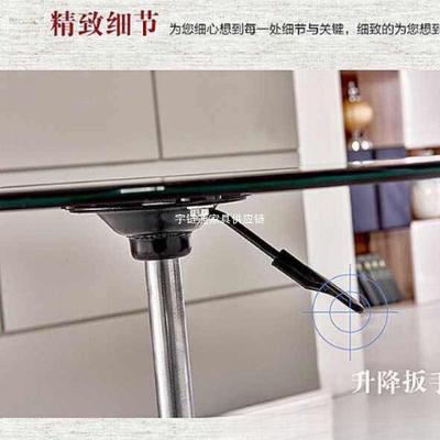 Dx钢LBD化玻璃动升降小圆圆桌圆形茶几会展洽谈桌活桌休闲酒吧圆