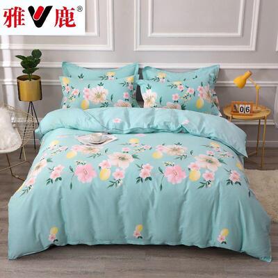 棉新双款全斜纹四件套单人被套棉纯棉宿y3Yad75Q舍单人拼出租屋接