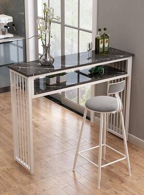 水吧台用现代靠简高约阳台窗小桌家客厅家庭隔断餐桌一体脚NSB桌