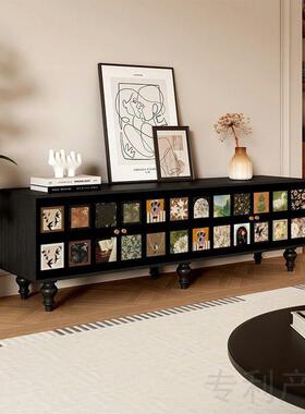 中古风实木电视法柜式落地置物联柜客厅沙发ANK百旁收纳柜玄关装