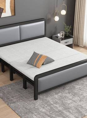 折叠床家用双人床出租屋午休午睡简易携成床铁结实人耐用XBI便单