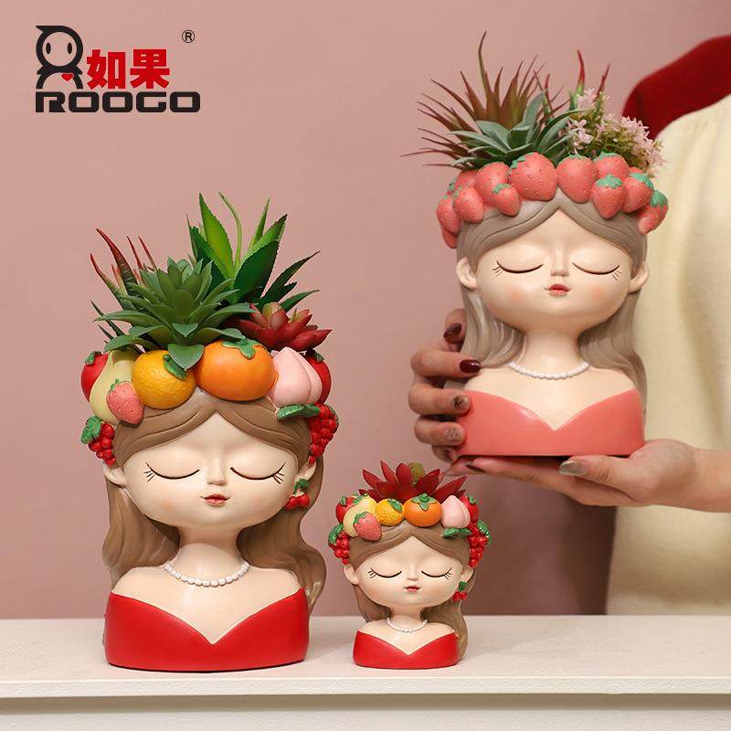卡通可水果女孩家居园艺装饰件创意树脂盆容器阳花台摆花园CWJ爱,鲜花速递/花卉仿真/绿植园艺,其它园艺用品,淘宝优惠券,粉丝福利购,淘宝优惠卷