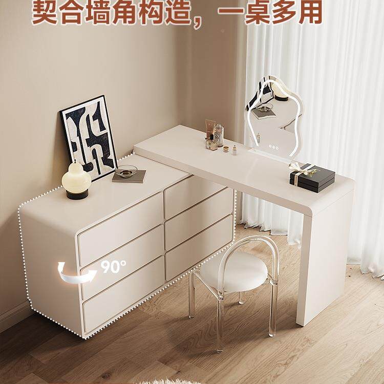 化妆桌一体实轻奢桌烤漆梳妆其AWA他绢花客厅通支架结构成年用木