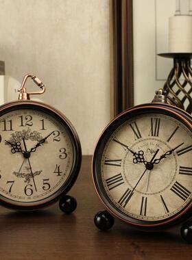 式座钟复QAW古美客件厅桌面时钟台式家用钟表摆艺术摆钟卧床室头