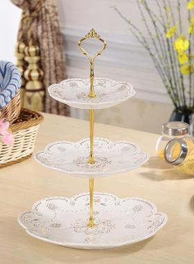 三新品五爆款金边式陶瓷浮雕串盘水果蛋糕盘欧果XNB盘点心碟