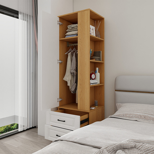 衣柜床头柜一体家用卧室实木转角衣柜单人小户型柜子儿童新款2023