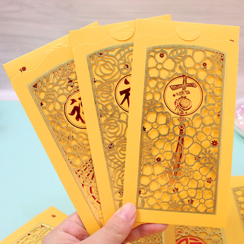 新年2021牛年春节压岁包创意传统过年红包镂空雕花福新年利是封包
