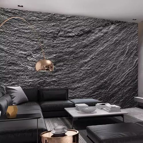 3D仿真石材纹理装饰背景墙纸肌理感岩石岩板装修墙布石头清吧壁纸