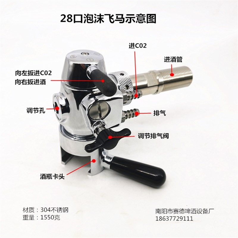 精酿啤酒泡沫飞马打酒器飞马打酒头啤酒机飞马龙头消沫器啤酒袋