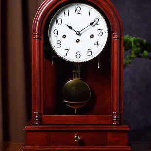 老式机械座钟客厅复古实木大号台钟中式家用坐钟摆钟桌面摆放时钟