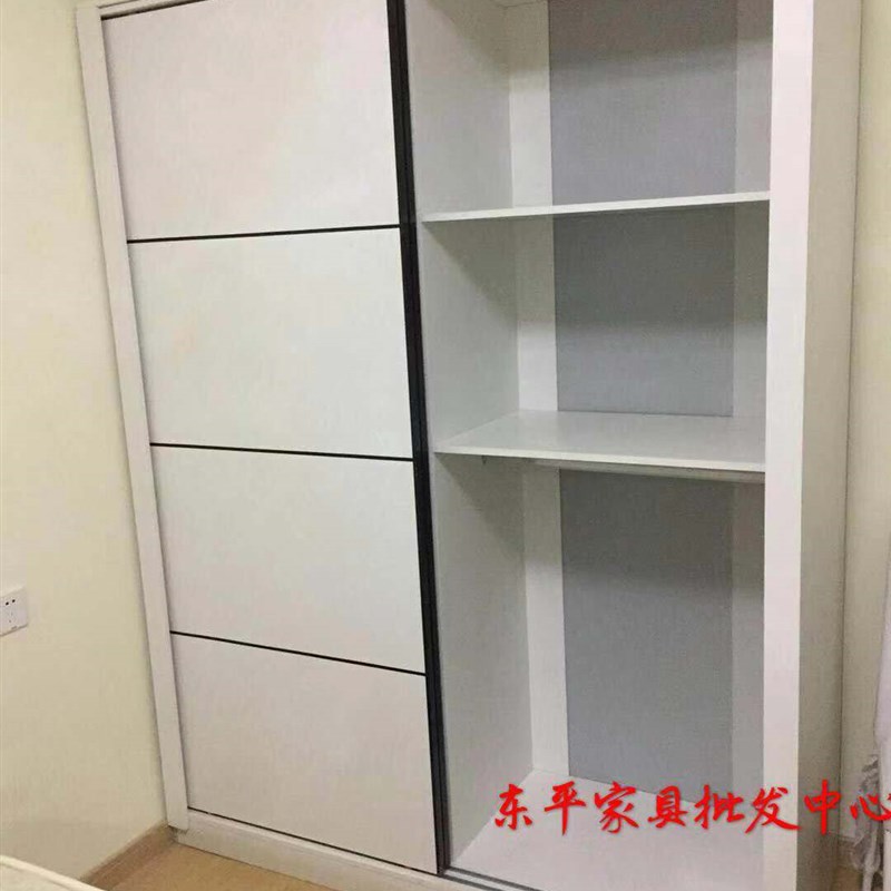 主卧室整体衣柜小户型滑门推拉门衣柜简约现代经济型板式组装