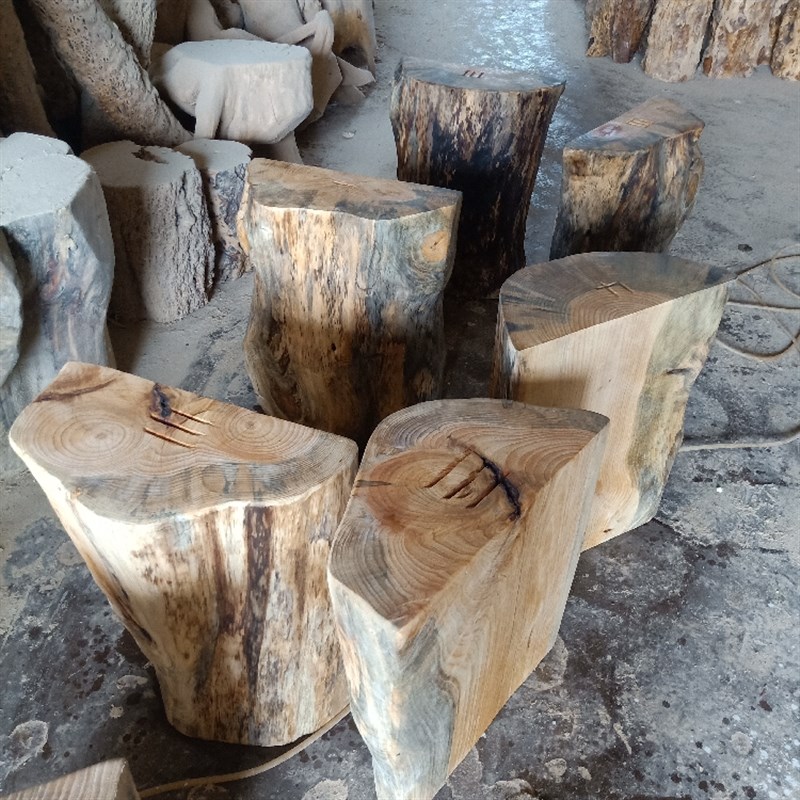 根雕木墩子原木树桩实木坐凳大板支架天然树墩底座茶几凳家用