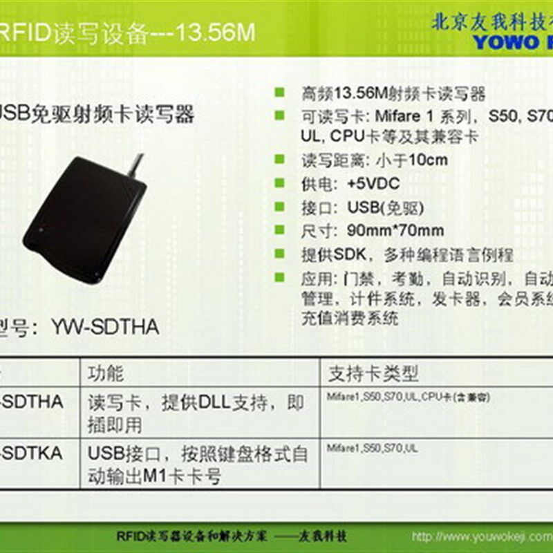 性价比高的USB免驱RFID读写器/IC卡读卡器,支持web浏览器图片