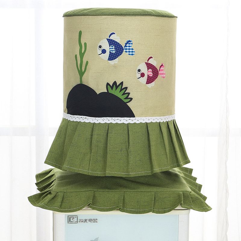 卡通饮水机套2件套韩式时尚清新布艺饮水桶套防尘罩田园饮水机罩