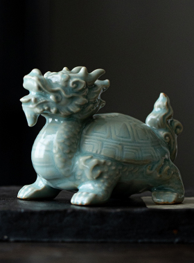 久造创意陶瓷龙龟摆件陶瓷鱼缸造景盆栽客厅桌面茶空间装饰工艺品