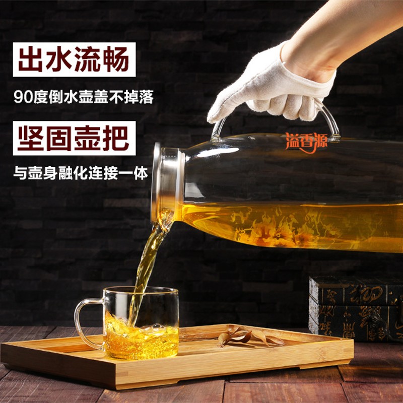 2.8L特大容量耐热防爆玻璃凉水杯盛储冷水壶装开水扎壶超大号凉壶