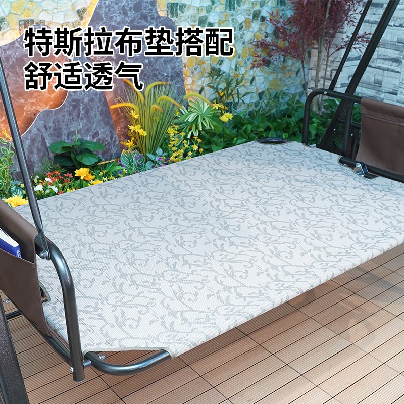 户外庭院秋千家用双人摇椅别墅露台防雨吊床室外花园坐躺铁艺秋千