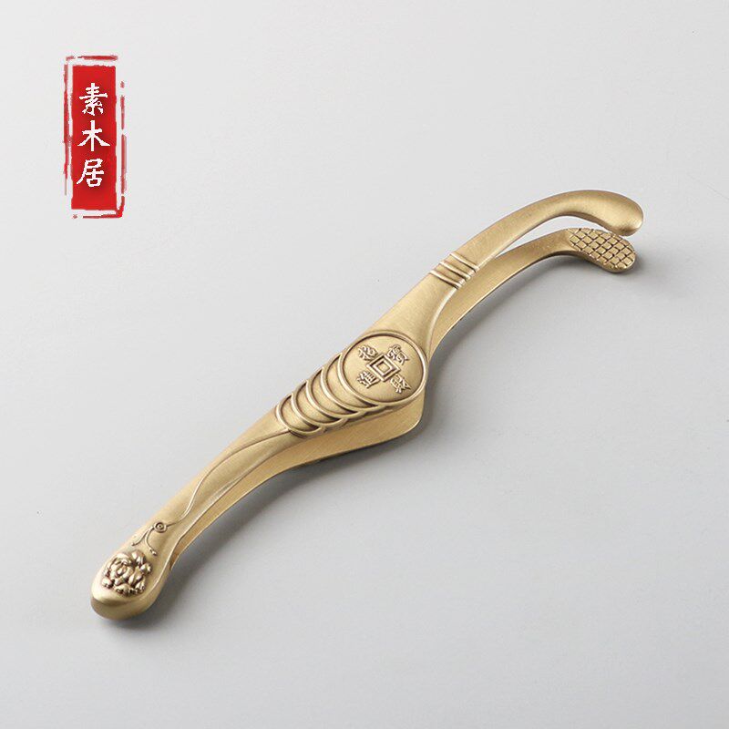 茶夹黄铜茶杯夹夹茶叶的夹子纯铜茶镊子功夫茶具夹泡茶工具配件