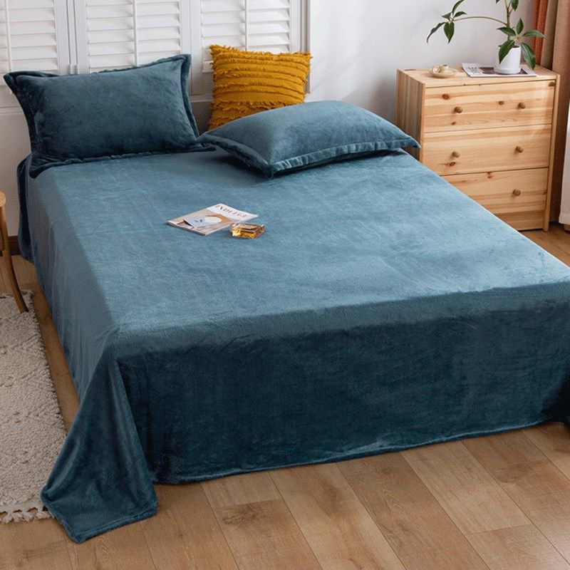 冬季加绒单床单枕套2件套双面珊瑚绒毛毯加厚毛绒床笠宿舍,床上用品,床单,淘宝优惠券,粉丝福利购,淘宝优惠卷